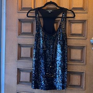 Black sequin racerback top